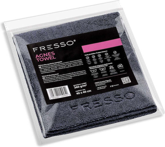 Fresso Agnes Edgeless Car Microfiber Cleaning Cloth for Interior Plastics - Dashboard 360gsm Grey