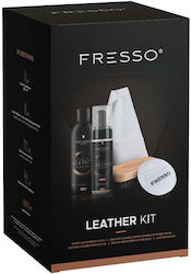 Fresso Lederoberflächenpflege Set Leather Kit Reiniger 150 Ml Conditioner 250 Ml Zubehör Anwendung Satz 5 Stück