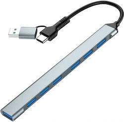 Gembird USB-Hub 7 Anschlüsse (USB-A / USB-C) UHB-ACM-U3P1U2P6-01 Gembird USB-Hub 7 Anschlüsse (USB-A / USB-C) UHB-ACM-U3P1U2P6-01