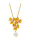 Bizoutaki Necklace From Gold Plated Silver With Pearls & Zircon