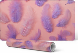 Non-Slip Desk Mat Feather Graphics Pastel Backg...