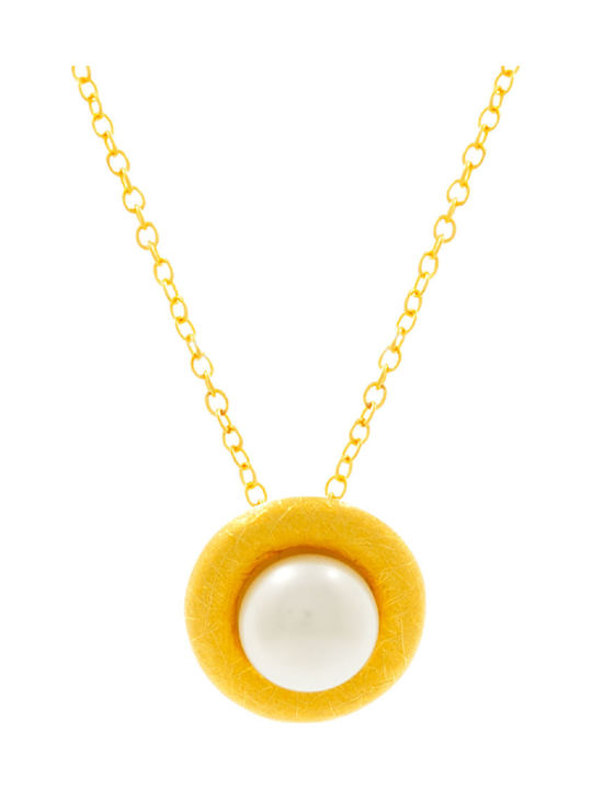 Bizoutaki Necklace from Gold Plated Silver with Pearls
