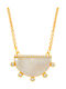 Bizoutaki Necklace From Gold Plated Silver With Pearls & Zircon