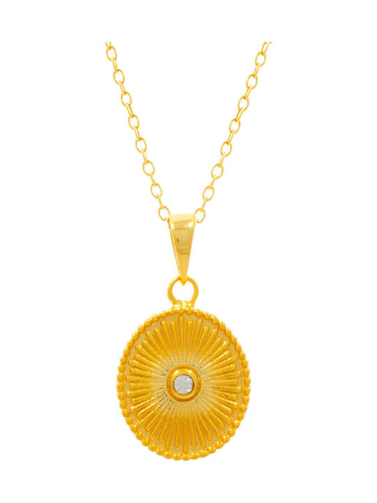 Bizoutaki Necklace From Gold Plated Silver With Zircon