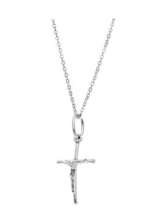 Senza Women's Cross with Crucified Silver Witho...