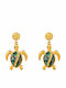 Light Blue Steel Stud Earrings
