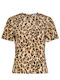 Women's Blouse Short Sleeve Animal Print Multicolour