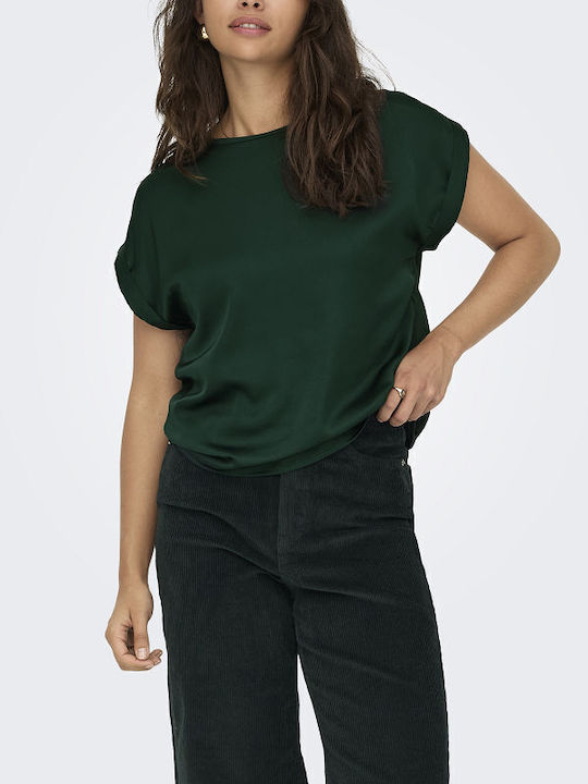 Only Women's Satin Blouse Green