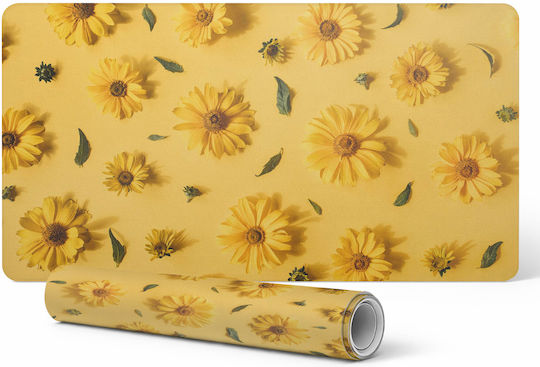 Perna Protectoare Din Vinil Flori Pentru Spațiul De Lucru Fundal 120x60 Cm