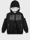Kids Hooded Sweatshirt Cardigan Black