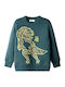 Kids Sweatshirt Cardigan Petrol
