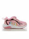 Kids Sneakers with Hoop & Loop Closure & Lights Pink