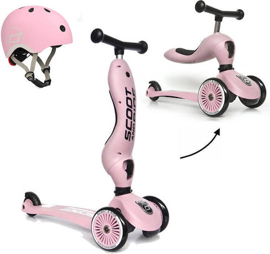 Scoot & Ride Kinderroller Highwaykick 1 & Kranos XXS Rosa 3-Rad mit LED-Beleuchtung für 5+ Jahre Rossa