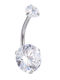 Silver And More Обеца за пъп от стомана 1.6mm Сребрист