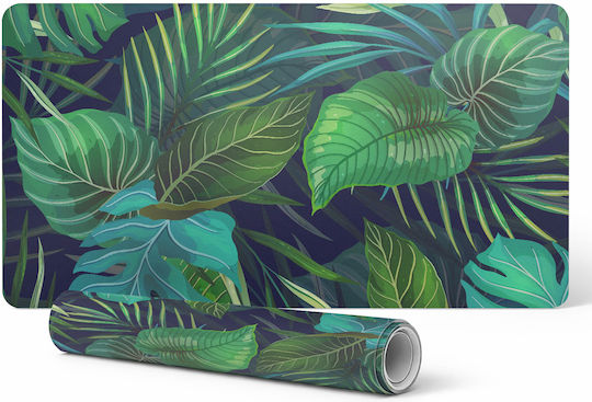 Protective Vinyl Mat Modern Tropical Leaves Design 90x45 cm