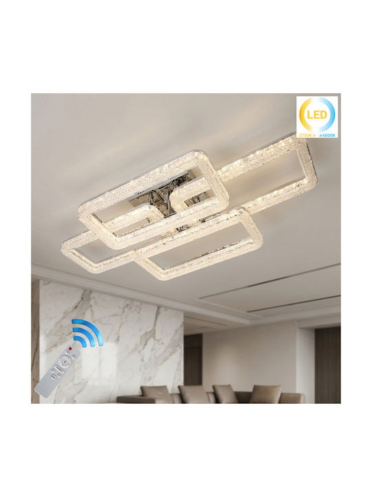 Keskor Deckenleuchte montieren 80cm Silber mit Integrierte LED