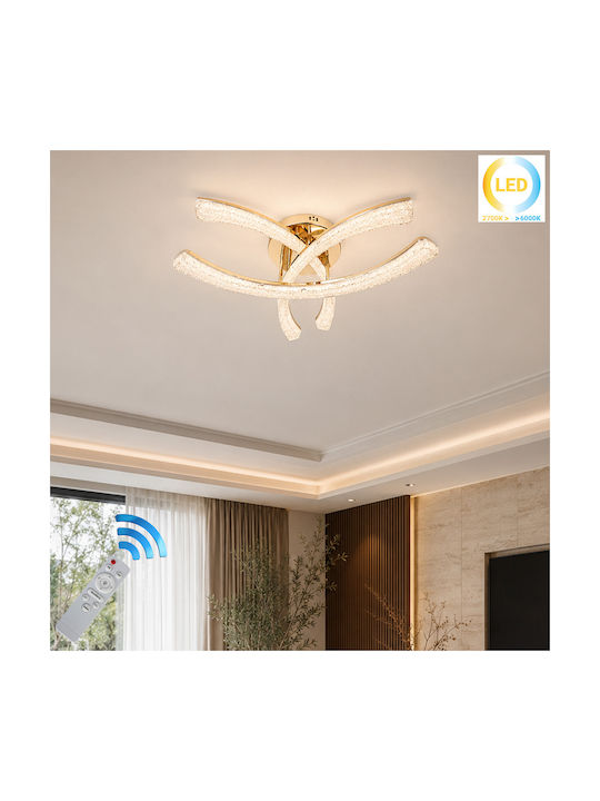 Keskor Plafonieră de Tavan 60cm Auriu cu LED Integrat