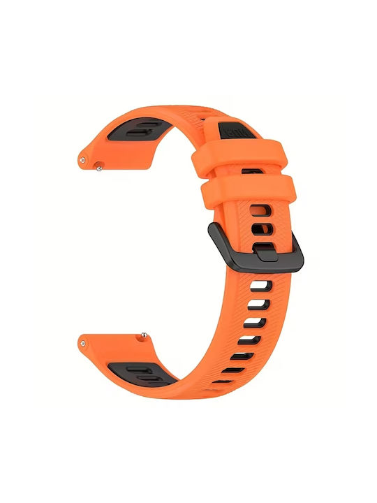 Silicone Strap Cross Texture Two-Tone Amazfit Bip 6 46mm Orange+Black