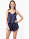 Jumelles Summer Babydoll Blue With Orange Polka Dots