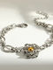 Women's Chain Bracelet with Flower Design Made of Steel