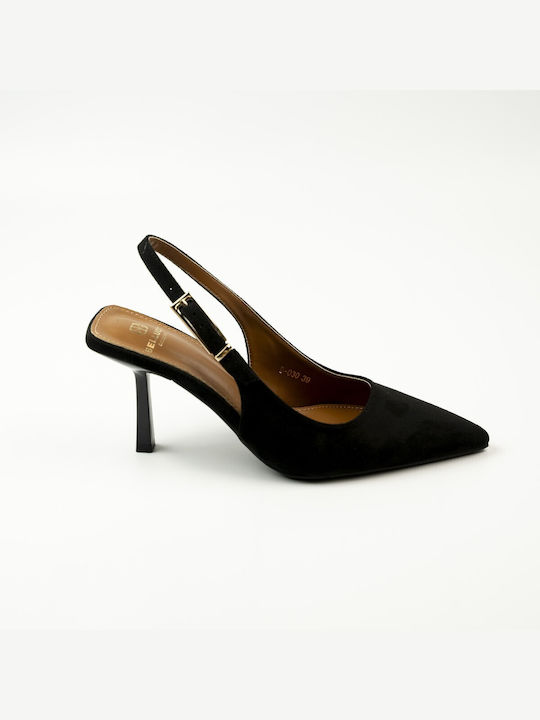 Pointed Toe Heels with Stiletto Heel Black