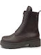 Leder Damen Stiefeletten Braun