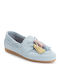 Leather Women's Loafers in Light Blue
