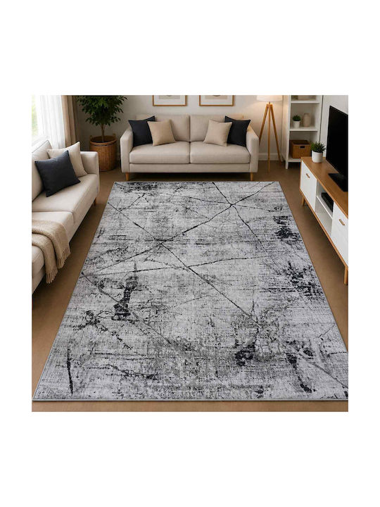 Non-Slip Rectangular Grey Rug 120x180cm
