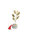 Kalliopi Silver Tabletop New Year's Lucky Charm Green Stone 2027 5x5cm