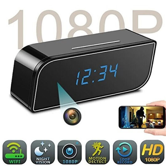 Hidden Camera WiFi Clock 1080p with Motion Detector