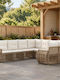 Canapea De Colț De Exterior Din Rattan Cu Perne 70x62x70cm