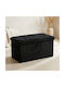 Bankhocker Bett Klappbar mit Stauraum Bezug Stoff Schwarz 76x38x38cm