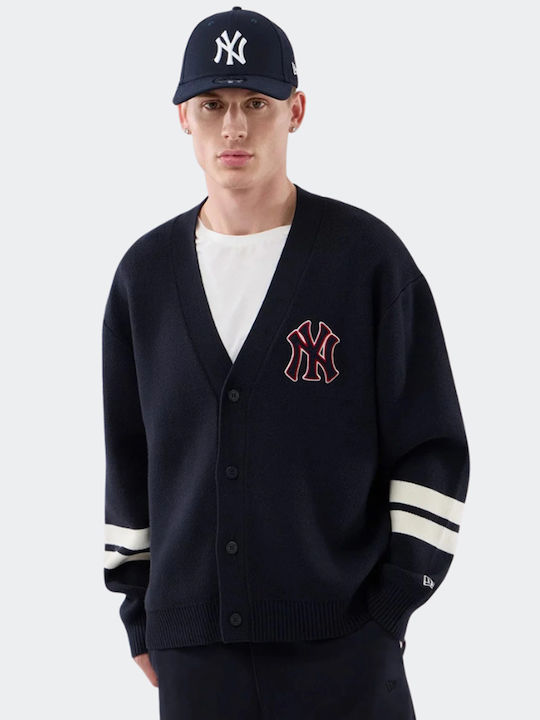 New Era York Yankees Mlb Cardigan bărbătesc tricotat albastru