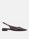 Spitze Pumps mit Niedrigem Absatz Burgundisch