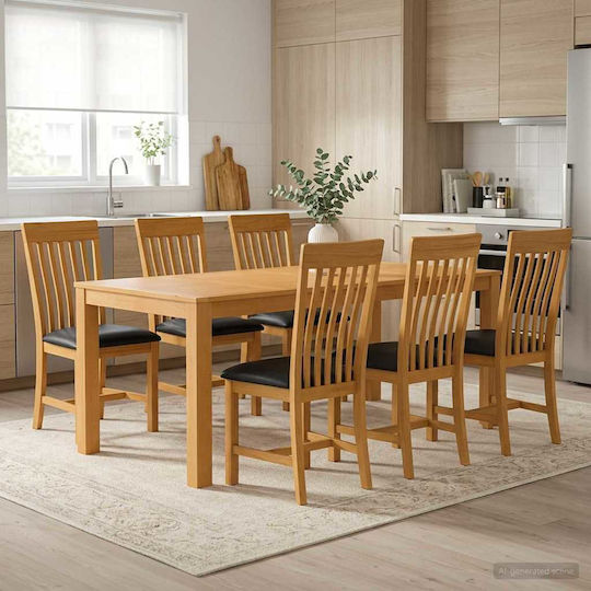 Esszimmermöbel-Set mit 6 Stücken Küchen Tisch 100x100cm
