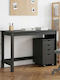 Schreibtisch Aus Massivholz Grau 112x50x75cm