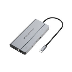 Conceptronic USB-C Docking Station με HDMI/DisplayPort 4K PD Ethernet (DONN34G)