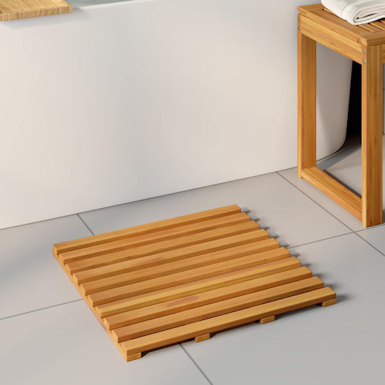 vidaXL Non-Slip Wooden Bath Mat 42025259 Brown 50x48cm 2pcs