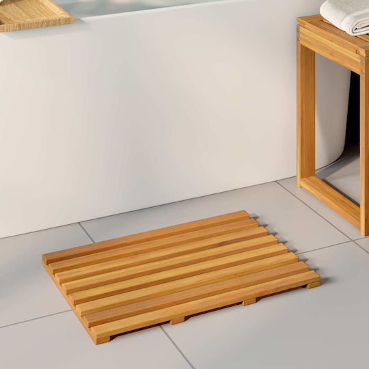 vidaXL Non-Slip Bath Mat Wooden 42025258 Brown 56x37cm 2pcs