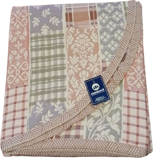 Manterol Casa Double Coverlet Made of Cotton & Polyester Tile Red 235x270cm