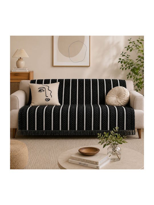 ForHome Покривка За Фотьойл Шенил 180x180см Черна