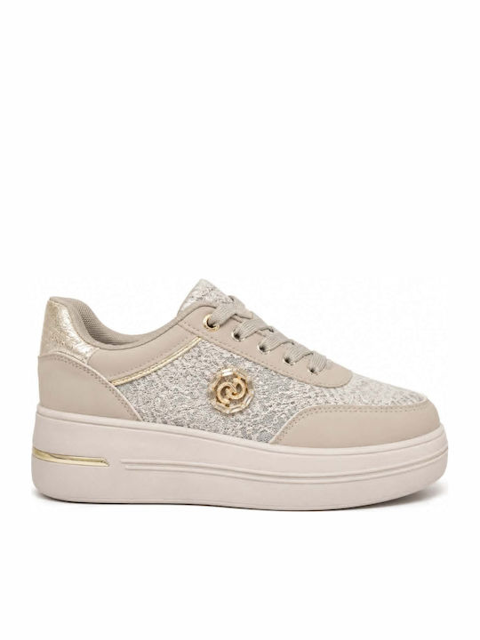 Renda Women's Flatforms Pink Sneakers