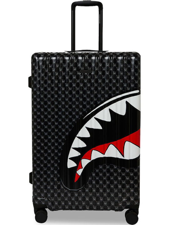 Sprayground Sharks In Paris Large Hard Black Suitcase 75cm Height