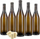 35x Sticle de Vin Bordeaux din Sticlă 0,75l cu Dop de Plută