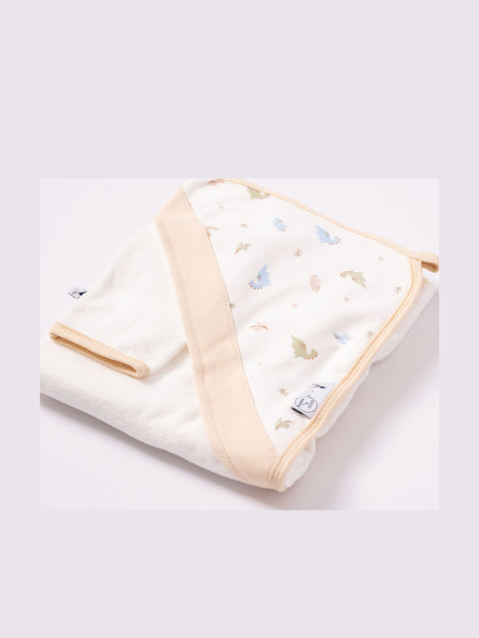 Evita Baby Bath Set with Hood Mini White Ecru
