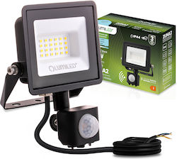 Προβολέας Led Zuna2 20w 1800lm 6500k Ip44 Μαύρος Αισθητήρας Κίνησης Lumiled Προβολέας Led Zuna2 20w 1800lm 6500k Ip44 Μαύρος Αισθητήρας Κίνησης Lumiled