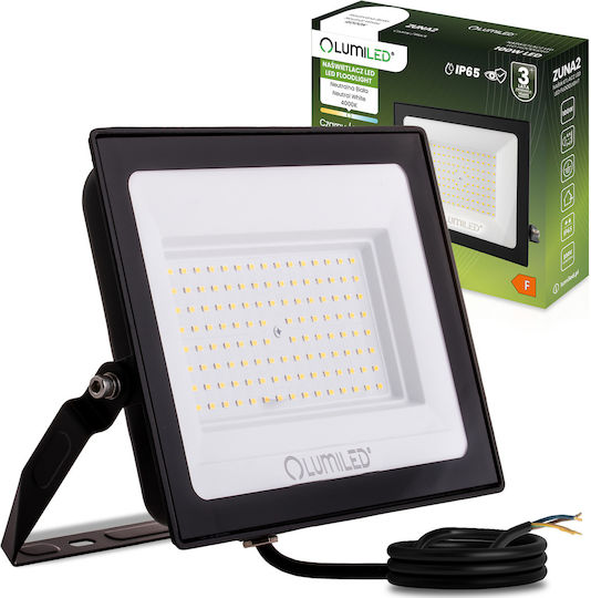 LED Flutlichter Zuna2 100w 9000lm 4000k Ip65 Schwarze phosphorierte