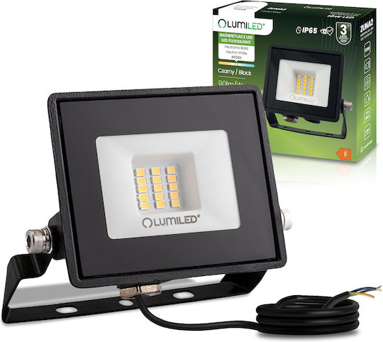 LED Flutlichter Zuna2 10W 900lm 4000K Ip65 Schwarzes phosphorisiertes