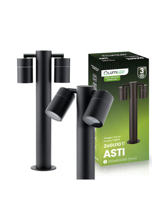 Lampa De Grădină Post Exterior Lampă De Podea Spot Vertical 45 Cm 2x Gu10 Asti Lumiled