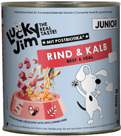 Lucky Jim Hrana Umedă Pentru Căței Cu Carne De Vită Vițel Și Somon 800gr